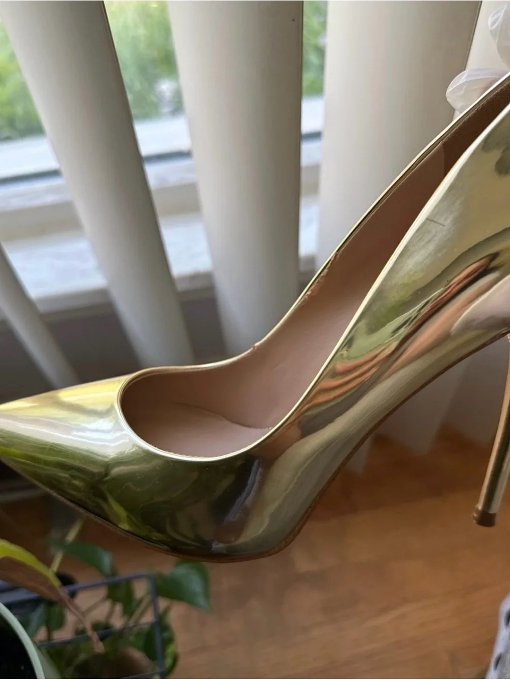 ALDO Metallic Gold Pointed-Toe Stiletto Pumps - Picture 6 of 7